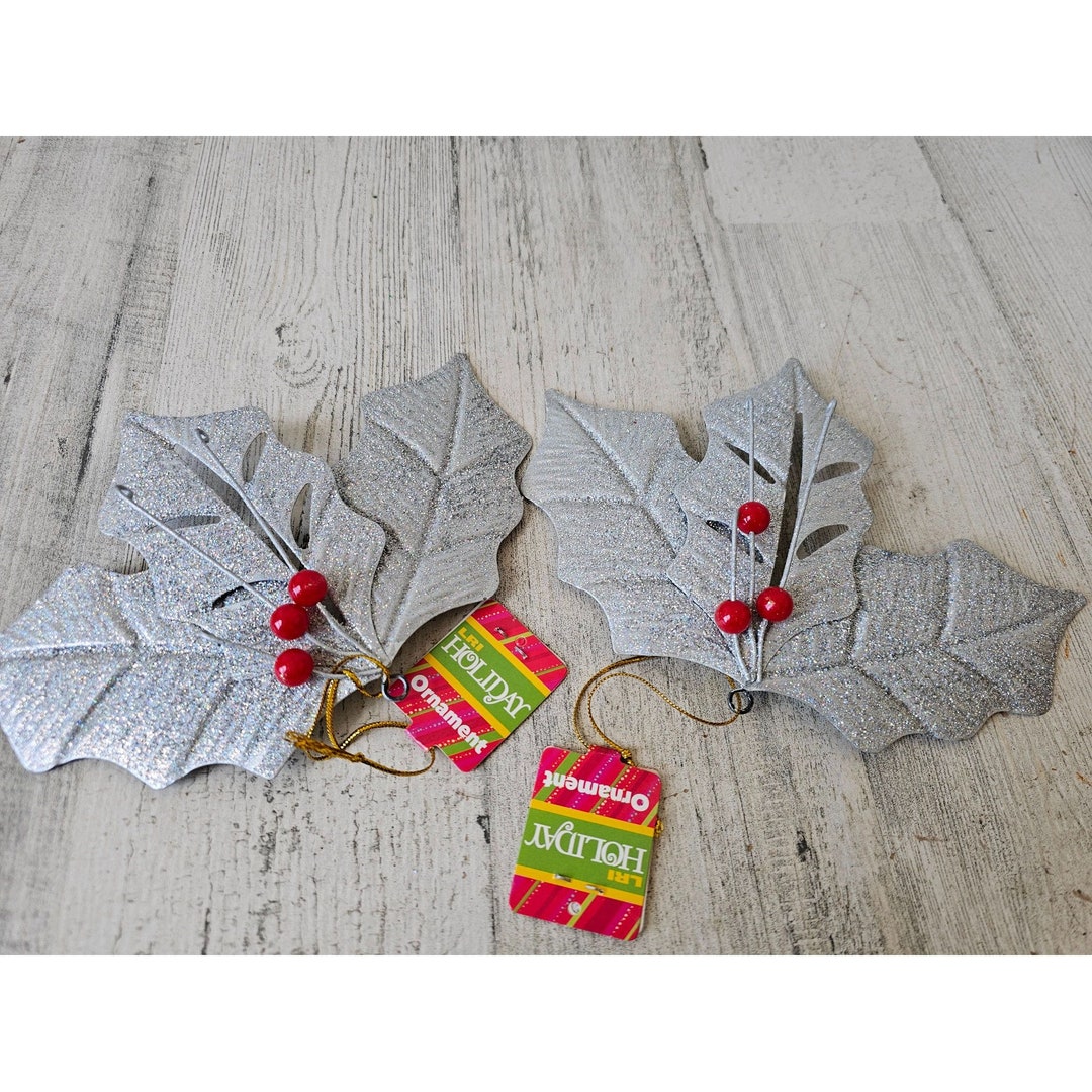 Décoration Sapin Noël : Fleur De Poinsettia à Paillettes Bleue à Suspendre - 7