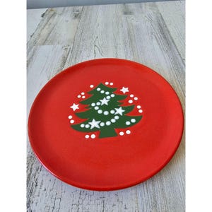 Vintage waechtersbach 77 Xmas tree red salad 8&quot; plate Germany