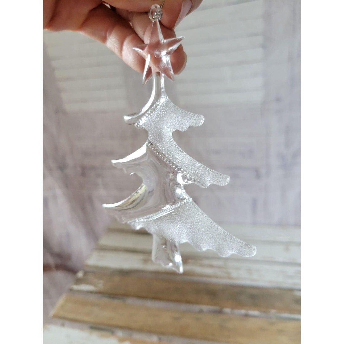 Plastic clear tree ornament Xmas holiday tree Etsy