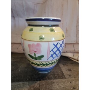 Large ceramic floral painted vase Vine dot Decor home