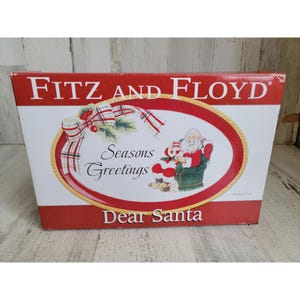 Fitz Floyd dear santa season greetings plate home decor xmas