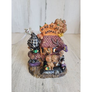 Vintage ceramic Halloween Magical Animal House circus ghost home decor
