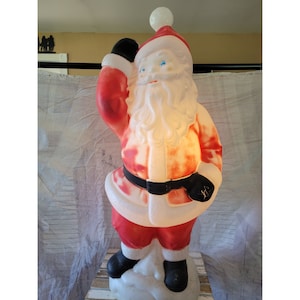 Empire Santa waving blow mold Xmas lawn decor vintage red
