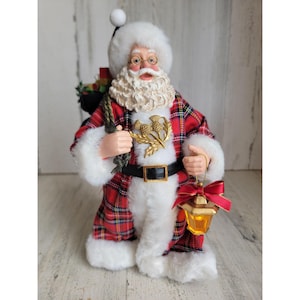 Clothtique RARE possible dreams plaid tidings lantern Xmas figure