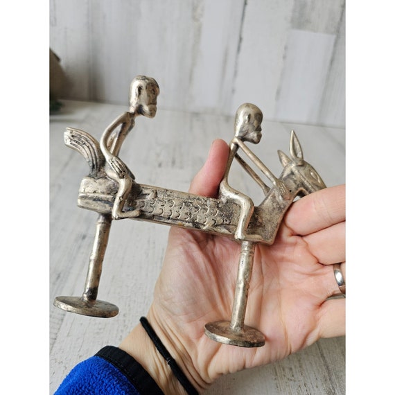 ヴィンテージ アフリカの馬 金属 部族 真鍮 像 置物 乗馬 男性 - Etsy 日本