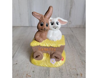 BB Vintage coniglietto pasquale in ceramica a forma di carota, decorazione primaverile per la casa