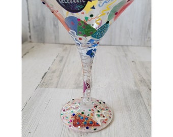 Lolita celebrate martini glass party glitter drinkware decor