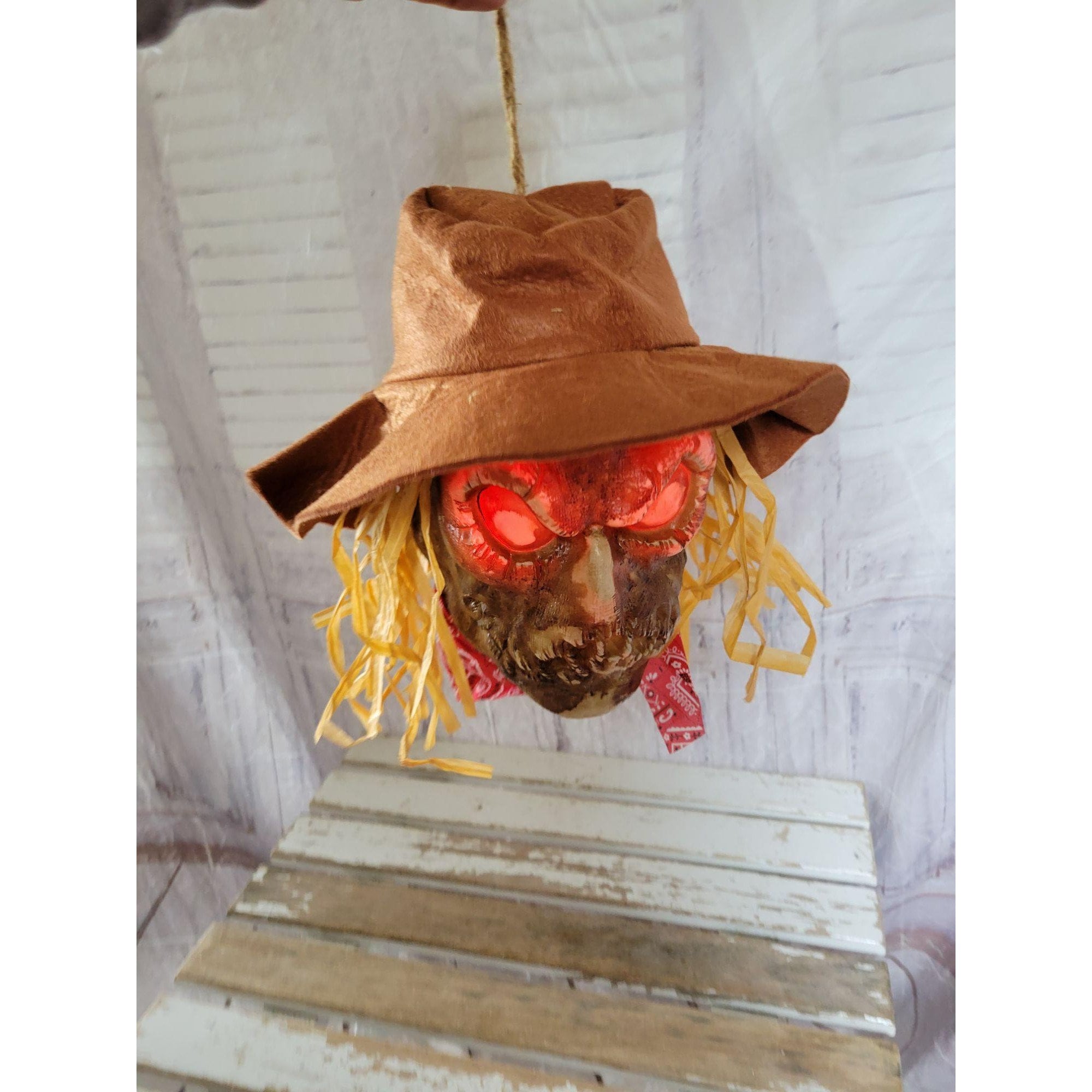 Magic power scarecrow skeleton Halloween prop light up sound Etsy