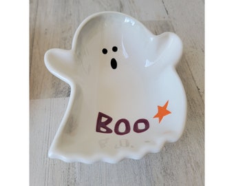 SE keramische witte ghost boot diepe schaal kom snoep Halloween interieur