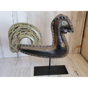 Rustic rooster metal cottage unique home decor art farm chicken bird