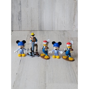 Disney working men Goofy Mickey shovel Donald construction mechanic toy set