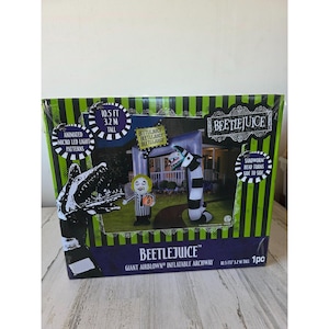 Décoration d&#39;Halloween animée Gemmy Beetlejuice 3 m illuminée neuve