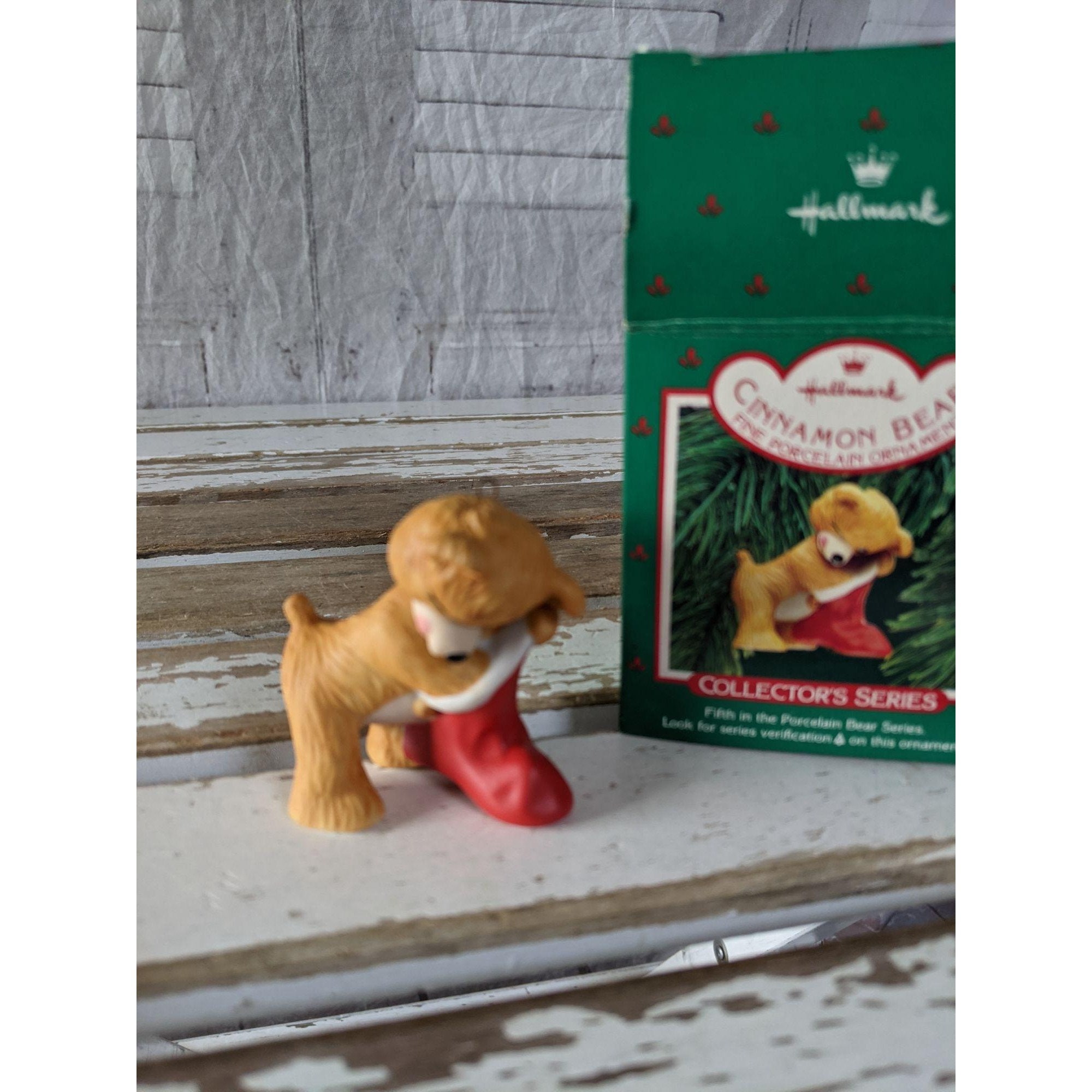 Hallmark Cinnamon Bear Porcelain 1987 5th Ornament Christmas Etsy Canada