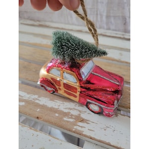 Keramik Scheune Auto Baumschmuck Glas Xmas große Land