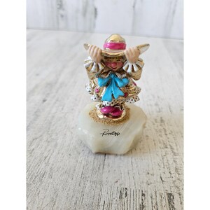 Ron Lee candy apple clown girl cowboy hat 1999 circus dress gold figurine statue