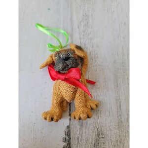 Kurt S Adler brown boxer dog pet ornament Xmas decor