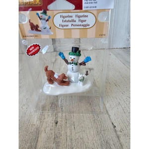 Lemax Play with me snowman dog Xmas village accessory new