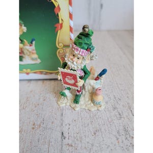 Enesco RARE tampon à colle lutin village du pôle Nord accessoire Noël vintage