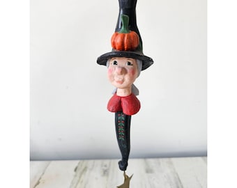 Vintage house of hatten witch Halloween star ornament pumpkin jack-o'-lantern decor