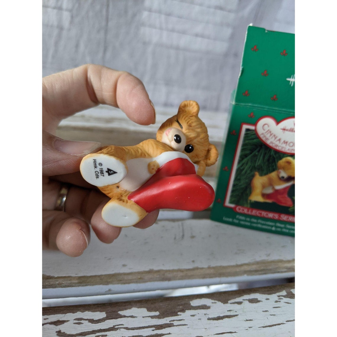 Hallmark Cinnamon Bear Porcelain 1987 5th Ornament Christmas Etsy Canada