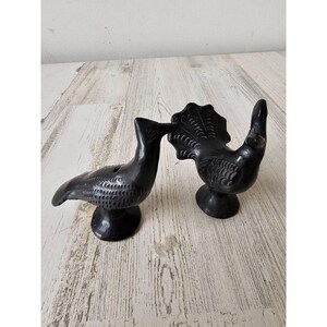 Vintage bird unique statue figurine mini rooster as is set