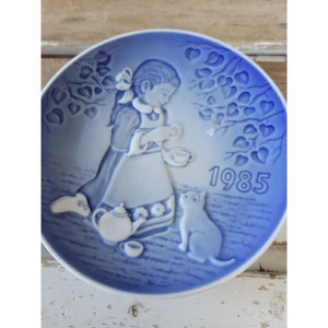 B&g magical tea party 1985 children&#39;s Day plate cat girl
