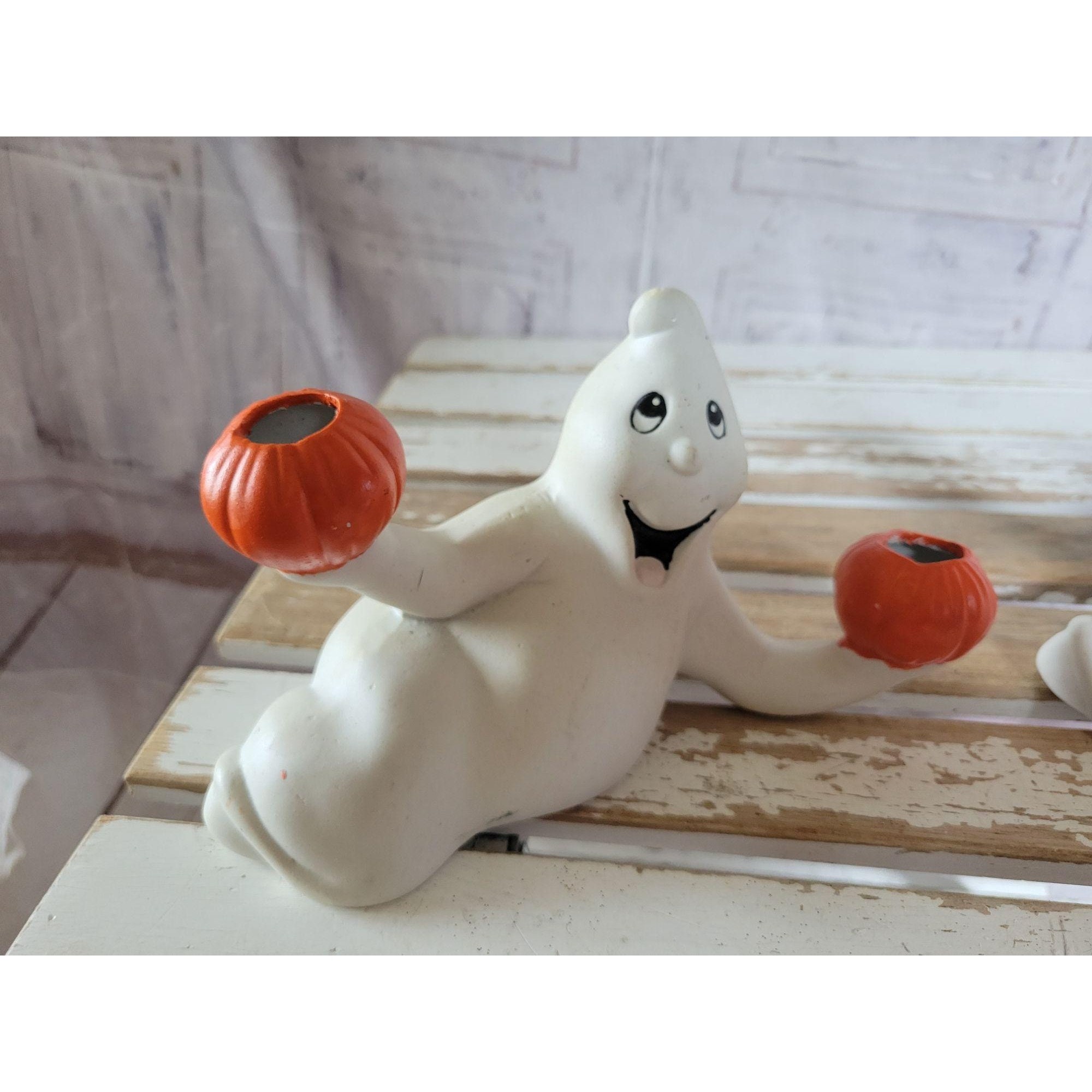 Vintage Ceramic Ghost Candelabra Decor Candle Holder Halloween Decor - Etsy