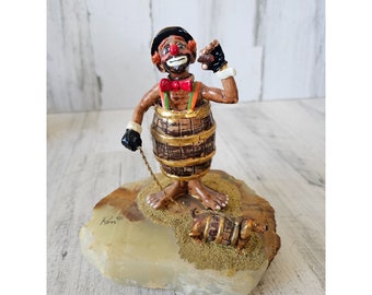 Ron Lee Clown Tricycle Pretzels Circus 1999 Vintage Statue