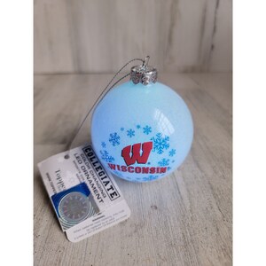 Wisconsin light up snow globe Sports Snowflake ornament Xmas topper