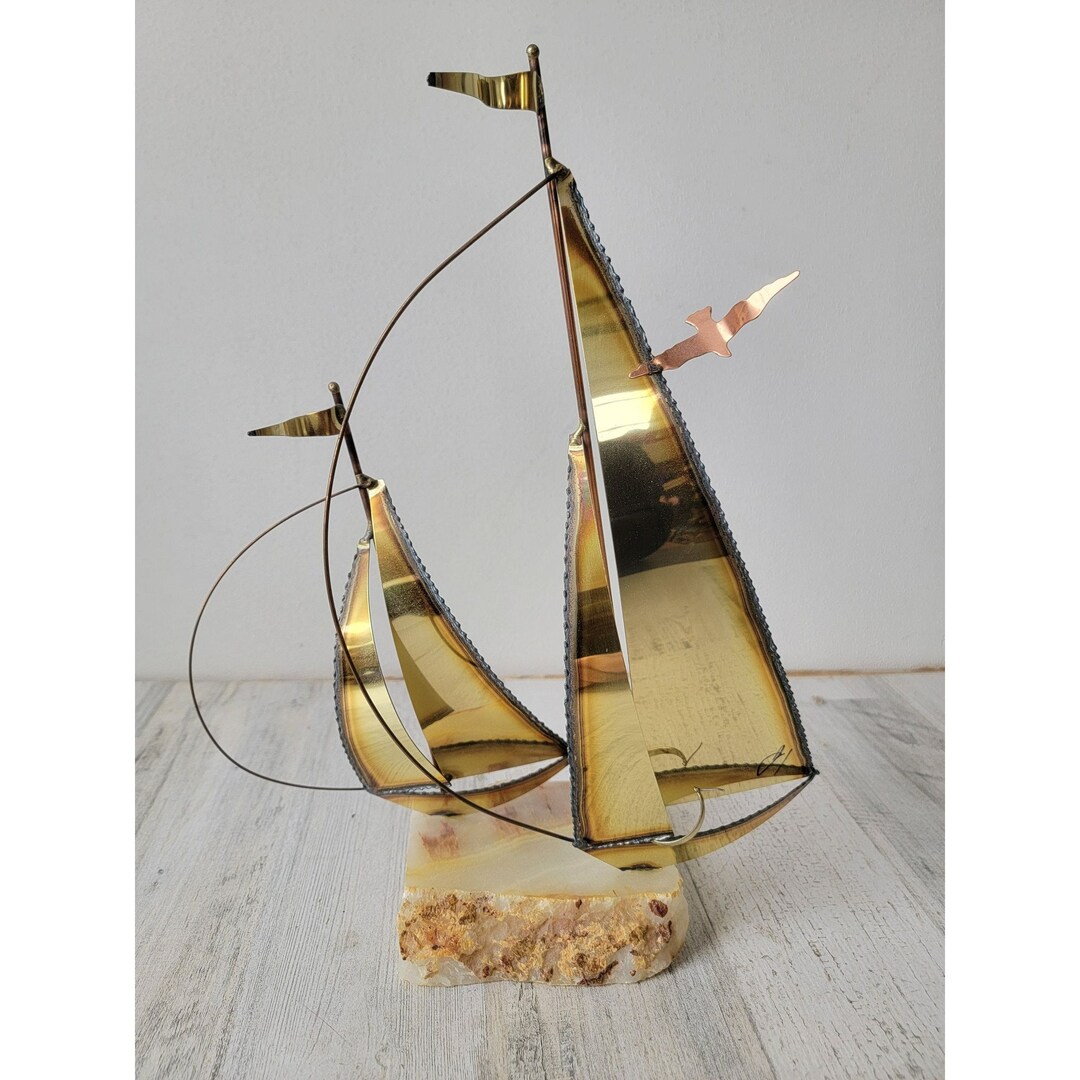 Mario Jason Metal Sailboat Crystal Figure Home Decor - Etsy