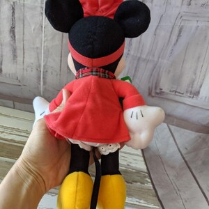 Vintage Minnie Mouse jordekorrar plysch juldekoration sällsynt vintage 14″ ljusljud bild 6