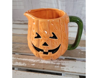 Midwest imports pumpkin pitcher Halloween jack-o'-lantern ceramic home decor vintage