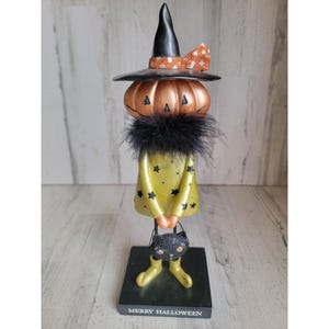 Merry Halloween pumpkin witch man glitter trick or treat