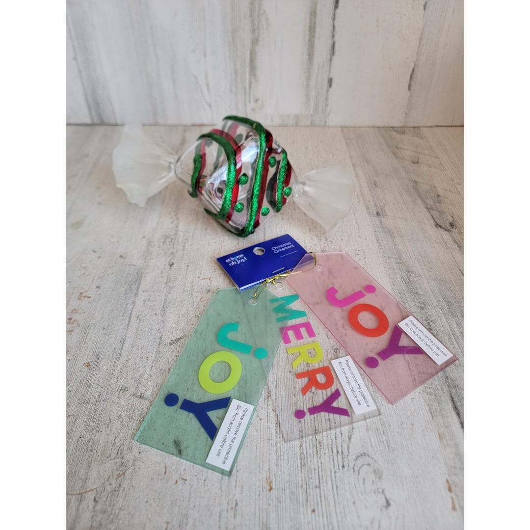 Xmas AS IS Candy Wrapper Container Gift Tag Set Unique Home Decor ...