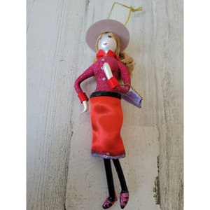 Vintage de carlini Italian lady glass ornament lady shopping fancy fashion purse
