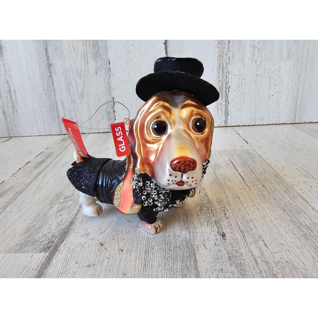Dachshund Tuxedo Suit Glass Ornament Top Hat Big Head Unique Etsy