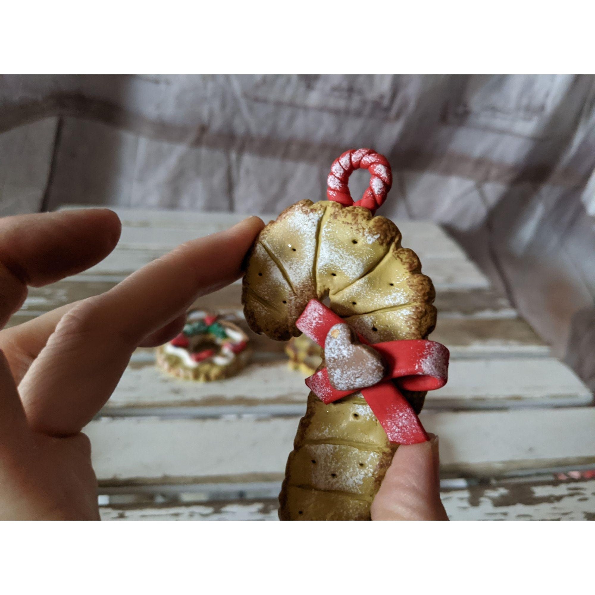 Vintage Cookie Tree Wreath Train Candy Cane Set of 5  display picture 1
