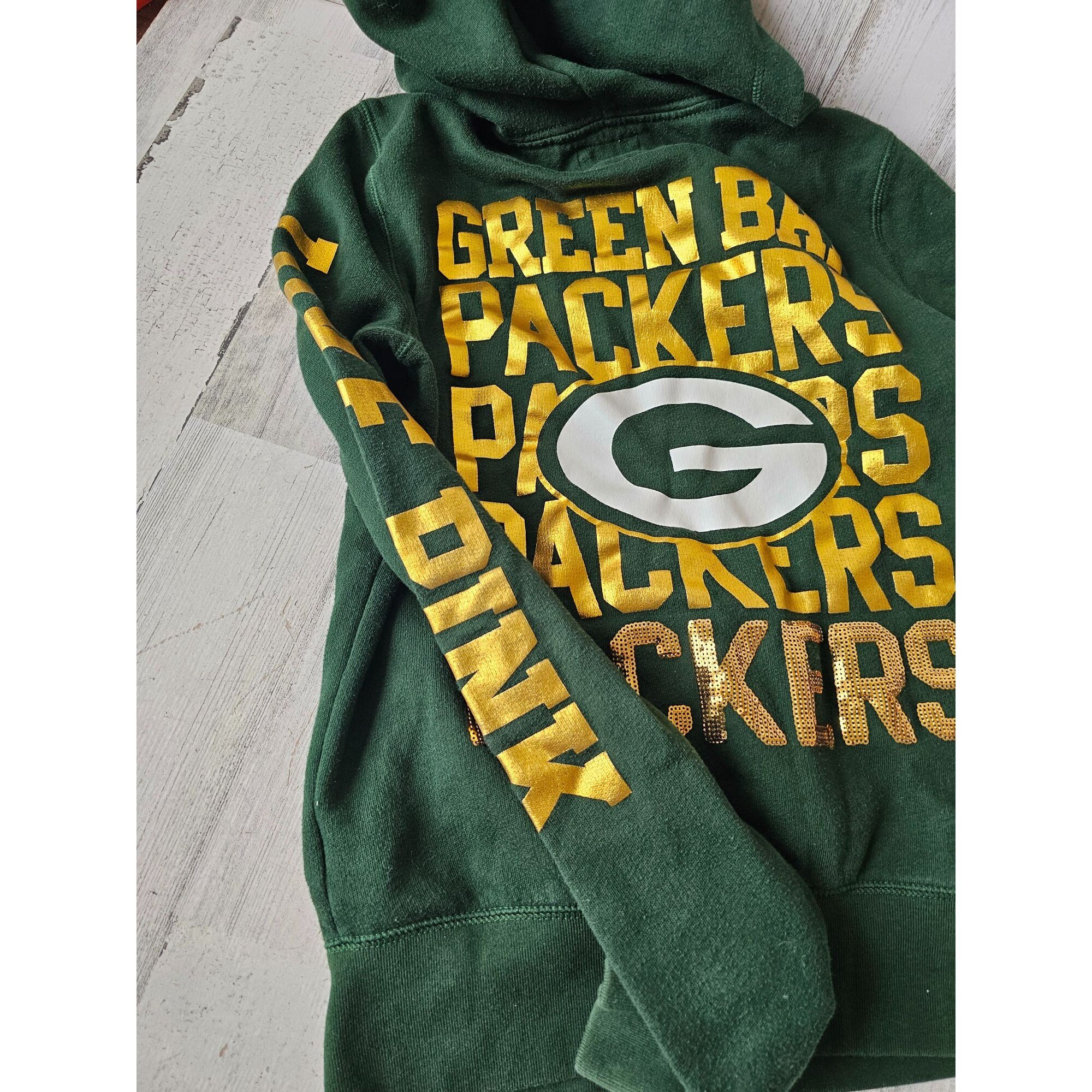 Vintage Victoria's Secrets Pink Packers Girl Zip Hoodie Sweatshirt