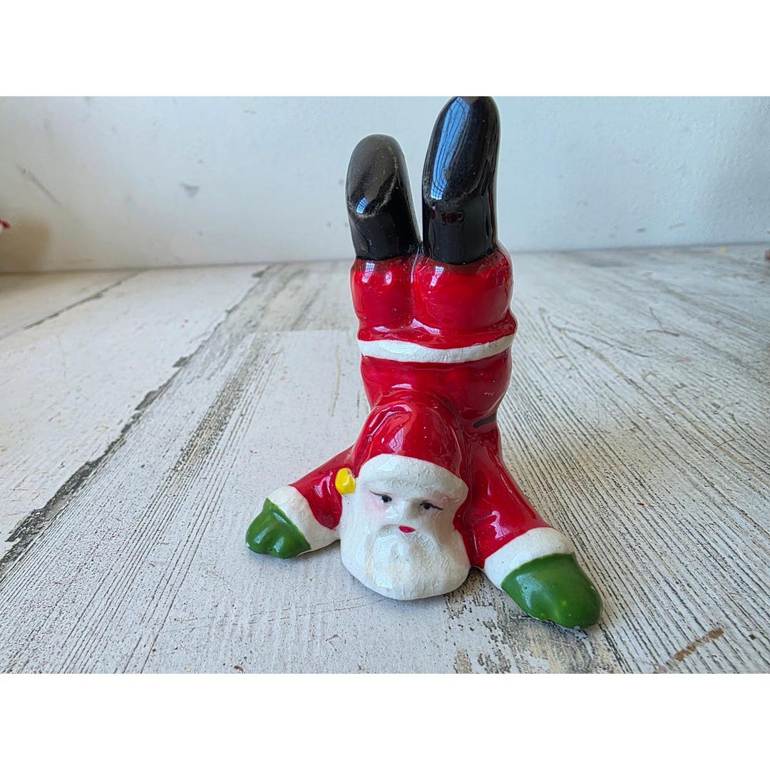 ヴィンテージ サンタ 日本 像 置物 陶器 逆立ち 赤 面白い装飾 - Etsy 日本