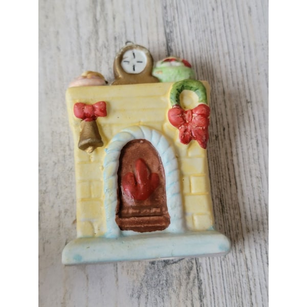 Ceramic Mini mantel fireplace ornament Xmas decor