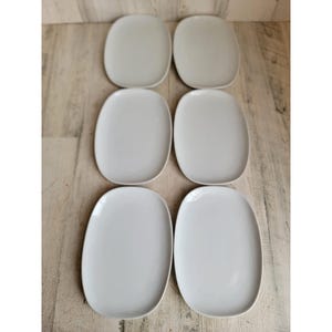 Crate Barrel oblong white porcelain small plate rectangle set kitchen home