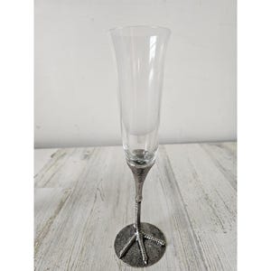 Pottery Barn Crow feet flute stemware wine champagne glass Halloween party decor unique