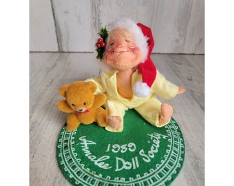 Annalee Bahngleisbär 1989 Puppe Society Mobility Weihnachten