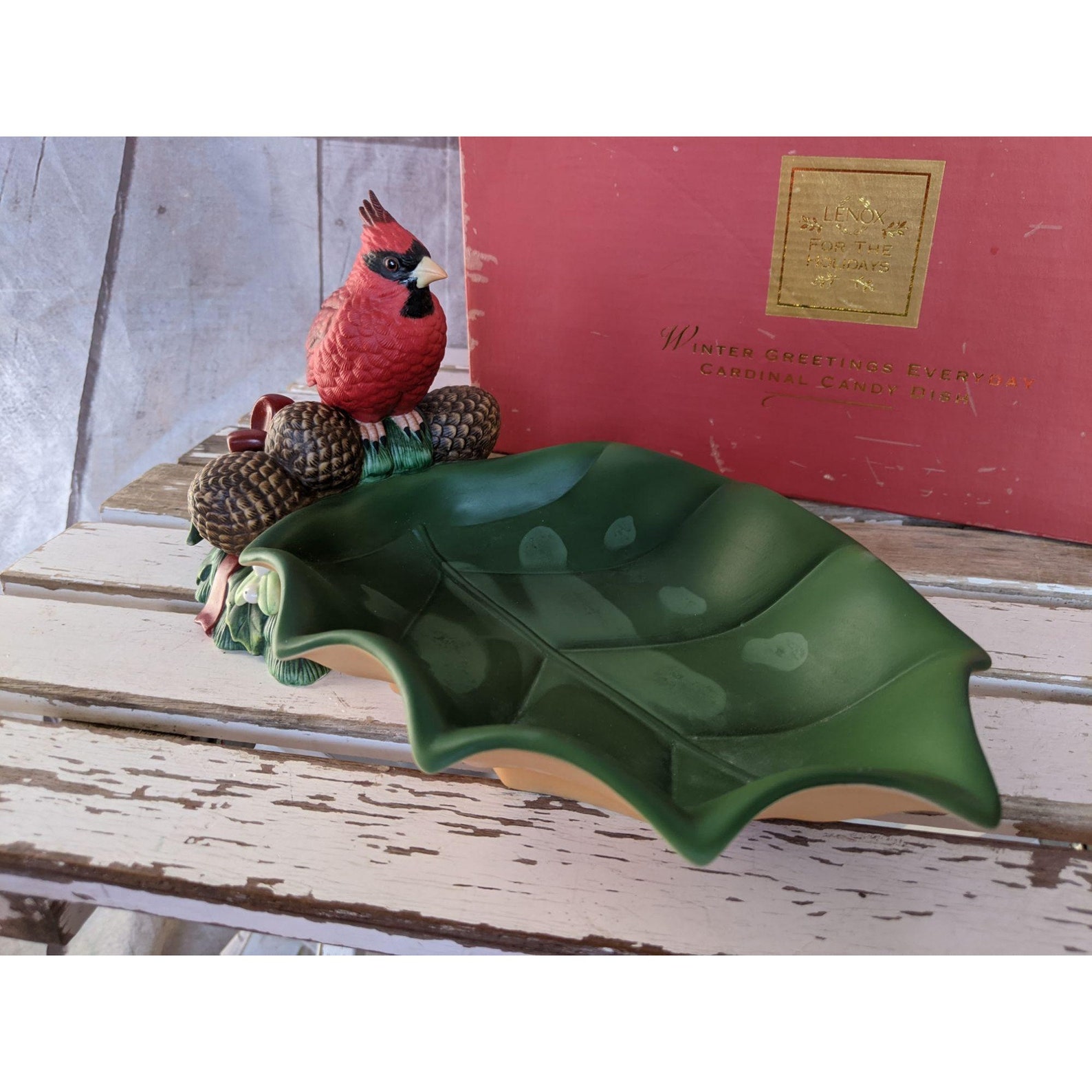 Lenox Cardinal candy dish winter greetings 6147029 Etsy