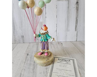 Ron Lee Bunches clown balloons pastel large gold 1996 vintage limited statue figurine circus unique signed