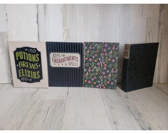 Halloween hide away books spell set home decor bones