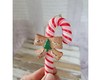 Bastón de caramelo pan de jengibre árbol de menta adorno vintage árbol de vacaciones de Navidad