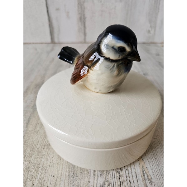 Goebel bird lidded dish container jewelry 839914 vintage canister