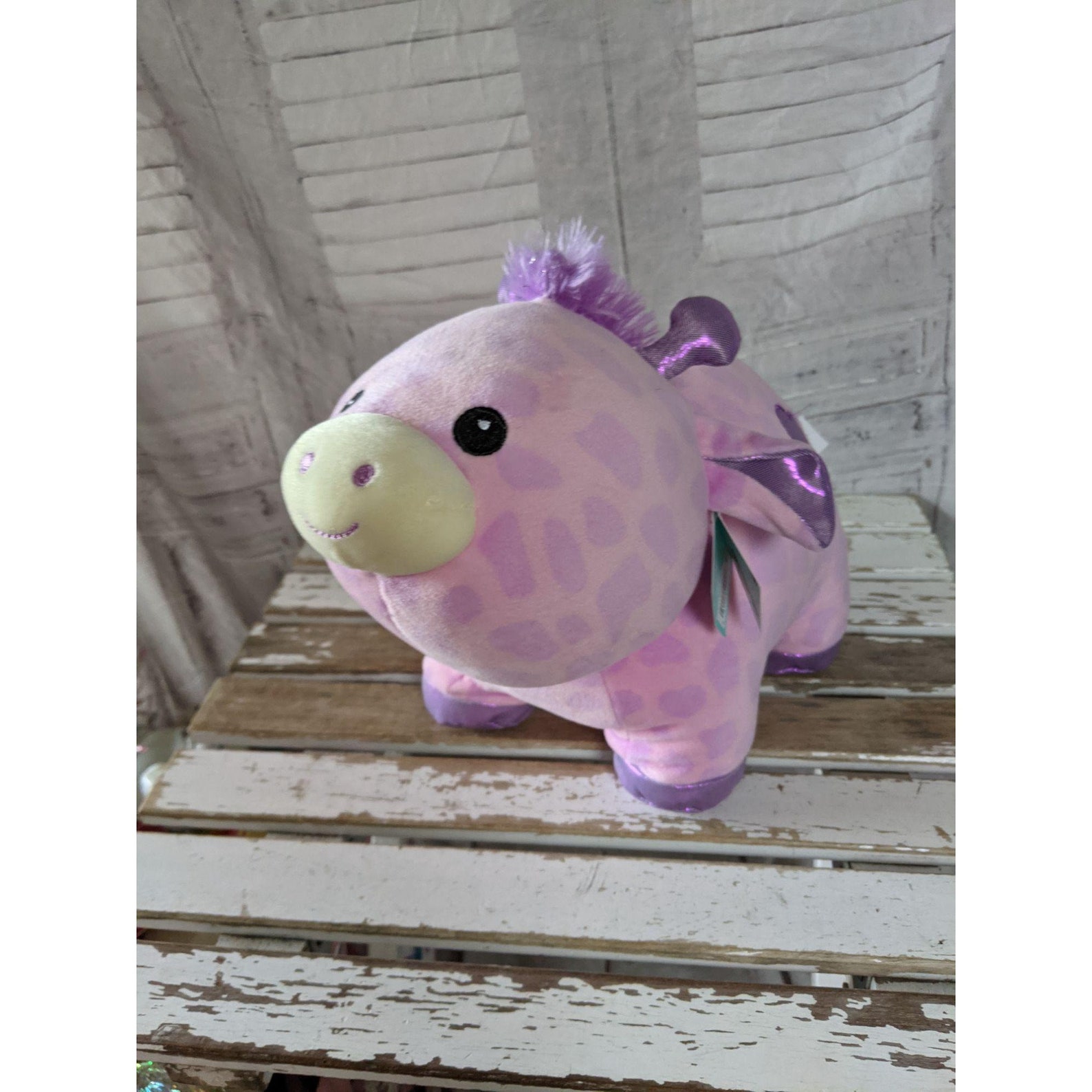 Walgreens stuffed giraffe plush toy pink purple Etsy