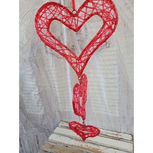 Hanging Valentine&#39;s Day heart home decor kitchen red